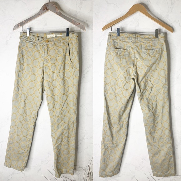 Anthropologie Relaxed Circle Embroidered Straight leg chino pants - Picture 3 of 6